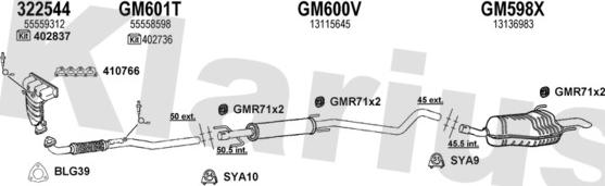 Klarius 391665U - Система выпуска ОГ autosila-amz.com