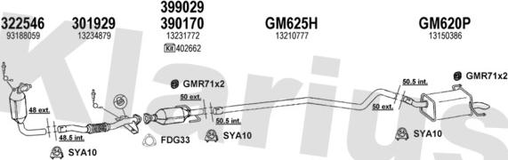Klarius 391633U - Система выпуска ОГ autosila-amz.com