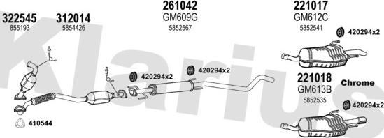 Klarius 391624E - Система выпуска ОГ autosila-amz.com