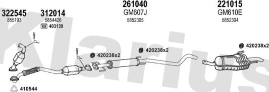 Klarius 391622E - Система выпуска ОГ autosila-amz.com