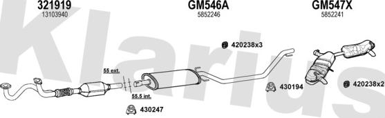 Klarius 391890E - Система выпуска ОГ autosila-amz.com