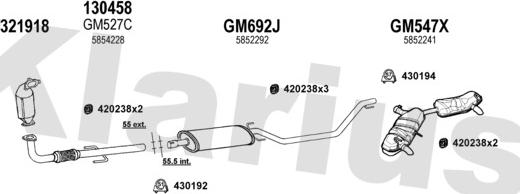 Klarius 391886E - Система выпуска ОГ autosila-amz.com