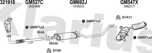 Klarius 391886U - Система выпуска ОГ autosila-amz.com