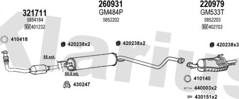 Klarius 391319E - Система выпуска ОГ autosila-amz.com
