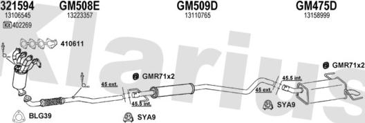 Klarius 391386U - Система выпуска ОГ autosila-amz.com