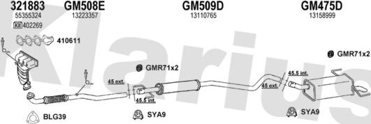 Klarius 391387U - Система выпуска ОГ autosila-amz.com