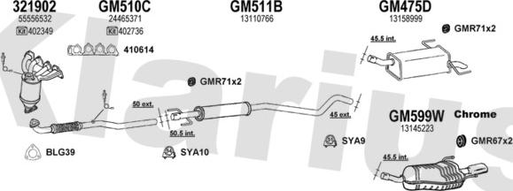 Klarius 391336U - Система выпуска ОГ autosila-amz.com