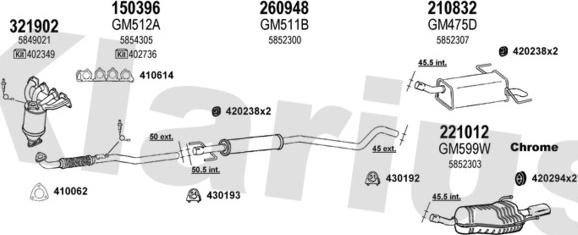 Klarius 391337E - Система выпуска ОГ autosila-amz.com