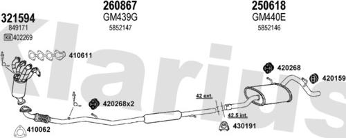 Klarius 391256E - Система выпуска ОГ autosila-amz.com