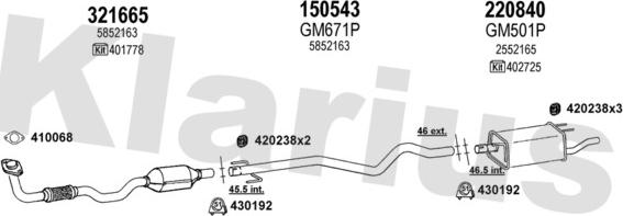 Klarius 391264E - Система выпуска ОГ autosila-amz.com