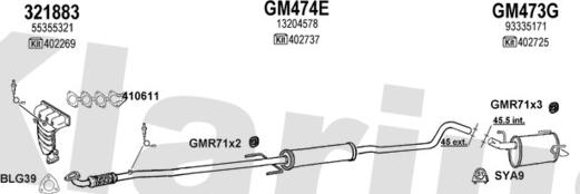 Klarius 391265U - Система выпуска ОГ autosila-amz.com