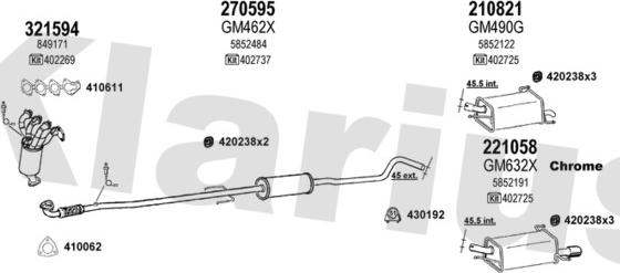 Klarius 391262E - Система выпуска ОГ autosila-amz.com