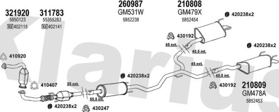 Klarius 391285E - Система выпуска ОГ autosila-amz.com