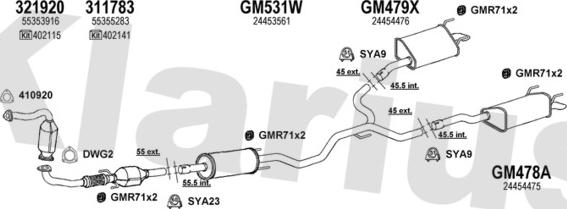 Klarius 391285U - Система выпуска ОГ autosila-amz.com