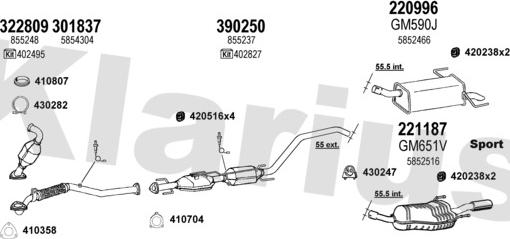 Klarius 391752E - Система выпуска ОГ autosila-amz.com