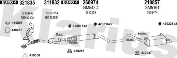 Klarius 392093E - Система выпуска ОГ autosila-amz.com