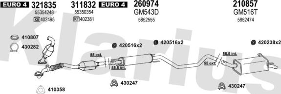 Klarius 392092E - Система выпуска ОГ autosila-amz.com