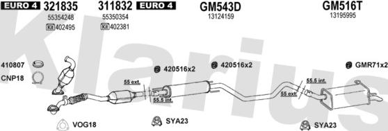 Klarius 392092U - Система выпуска ОГ autosila-amz.com