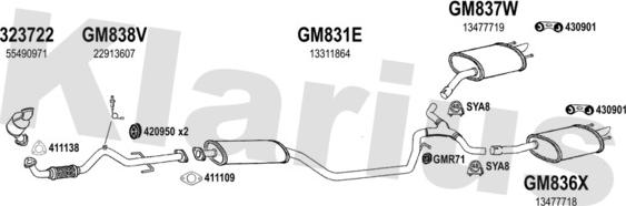 Klarius 392050U - Система выпуска ОГ autosila-amz.com