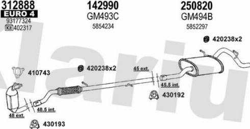 Klarius 392195E - Система выпуска ОГ autosila-amz.com