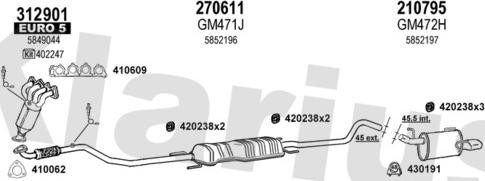 Klarius 392146E - Система выпуска ОГ autosila-amz.com