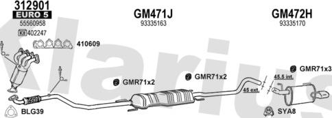 Klarius 392146U - Система выпуска ОГ autosila-amz.com