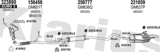 Klarius 392166E - Система выпуска ОГ autosila-amz.com