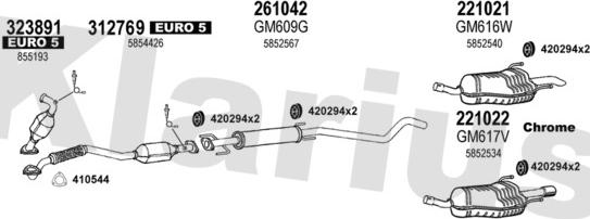 Klarius 392161E - Система выпуска ОГ autosila-amz.com