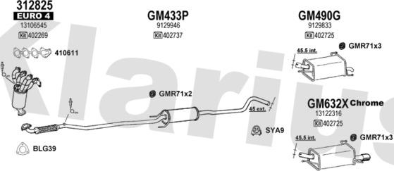 Klarius 392134U - Система выпуска ОГ autosila-amz.com