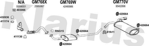 Klarius 392212U - Система выпуска ОГ autosila-amz.com