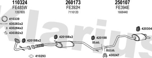 Klarius 360834E - Система выпуска ОГ autosila-amz.com