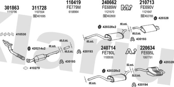 Klarius 361920E - Система выпуска ОГ autosila-amz.com