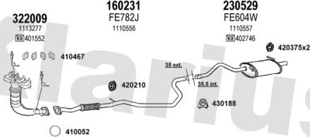 Klarius 361552E - Система выпуска ОГ autosila-amz.com