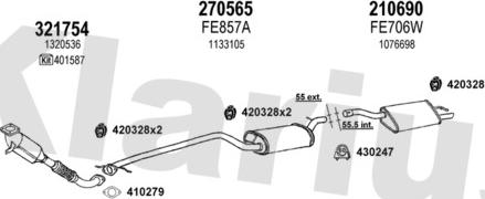 Klarius 361565E - Система выпуска ОГ autosila-amz.com