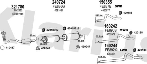 Klarius 361584E - Система выпуска ОГ autosila-amz.com