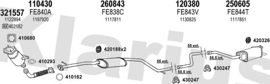 Klarius 361525E - Система выпуска ОГ autosila-amz.com