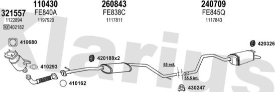 Klarius 361521E - Система выпуска ОГ autosila-amz.com