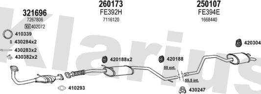 Klarius 361686E - Система выпуска ОГ autosila-amz.com