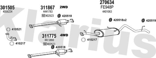 Klarius 361896E - Система выпуска ОГ autosila-amz.com