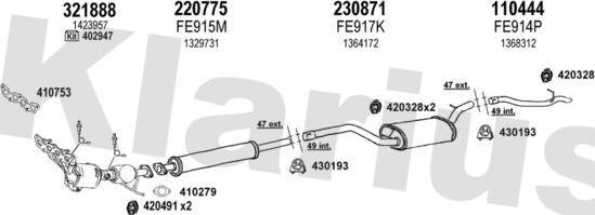 Klarius 361824E - Система выпуска ОГ autosila-amz.com