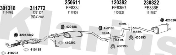 Klarius 361870E - Система выпуска ОГ autosila-amz.com