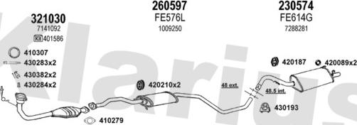 Klarius 361243E - Система выпуска ОГ autosila-amz.com