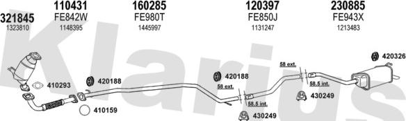 Klarius 361756E - Система выпуска ОГ autosila-amz.com