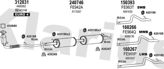 Klarius 362402E - Система выпуска ОГ autosila-amz.com