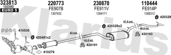 Klarius 362355E - Система выпуска ОГ autosila-amz.com