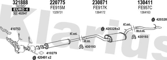 Klarius 362307E - Система выпуска ОГ autosila-amz.com