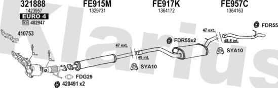 Klarius 362307U - Система выпуска ОГ autosila-amz.com