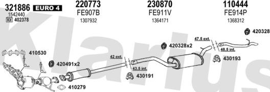 Klarius 362316E - Система выпуска ОГ autosila-amz.com