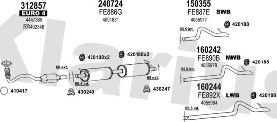 Klarius 362375E - Система выпуска ОГ autosila-amz.com