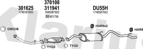 Klarius 300096U - Система выпуска ОГ autosila-amz.com